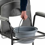 In hoogte verstelbare toiletstoel / postoel / WC stoel met zachte zitting