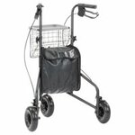 Driewiel indoor rollator zwart - Lichtgewicht