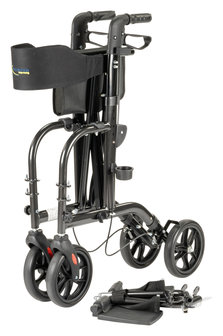 Duo Rollator Antraciet - Rollator en Rolstoel in 1