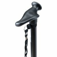Wandelstok met anatomisch handvat - Links - Zwart