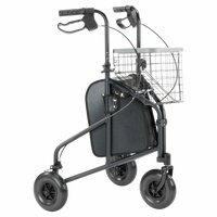 Driewiel indoor rollator zwart - Lichtgewicht