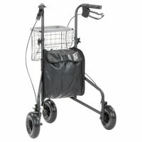 Driewiel indoor rollator zwart - Lichtgewicht