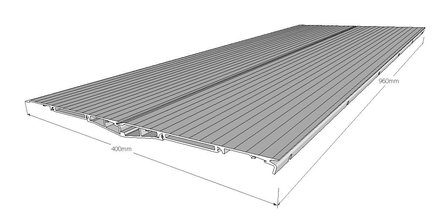 Drempeloploop aluminium 400mm TR400N