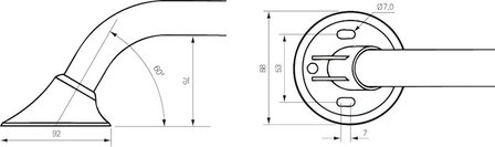 Linido Handicare wandbeugel (diverse lengtes vanaf 30 cm)