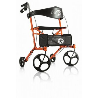 Rollator Hugo-zeer compact opvouwbaar Oranje 2dekans