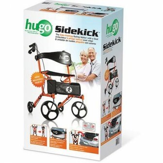 Rollator Hugo-zeer compact opvouwbaar Oranje 2dekans