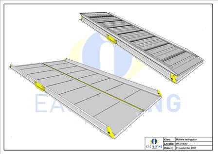 Opvouwbare oprijplaat: lengte 60 cm 