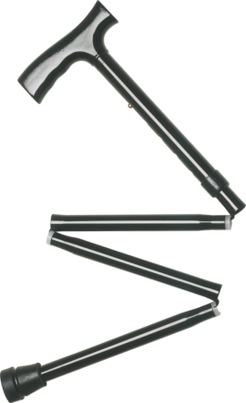 Thuasne wandelstok opvouwbaar, zwart