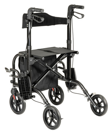 Duo Rollator Antraciet - Rollator en Rolstoel in 1