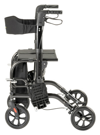 Duo Rollator Antraciet - Rollator en Rolstoel in 1