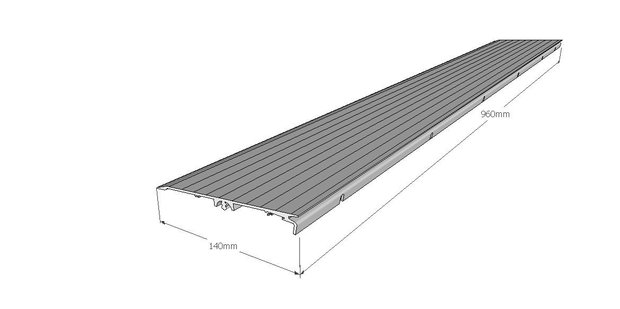 Drempeloploop houtkleur 140mm TR140B