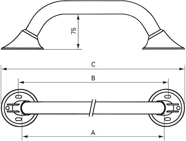 Linido Handicare wandbeugel (diverse lengtes vanaf 30 cm)