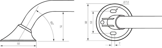 Linido Handicare wandbeugel (diverse lengtes vanaf 30 cm)