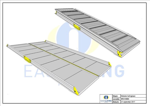 Opvouwbare oprijplaat: lengte 140 cm 