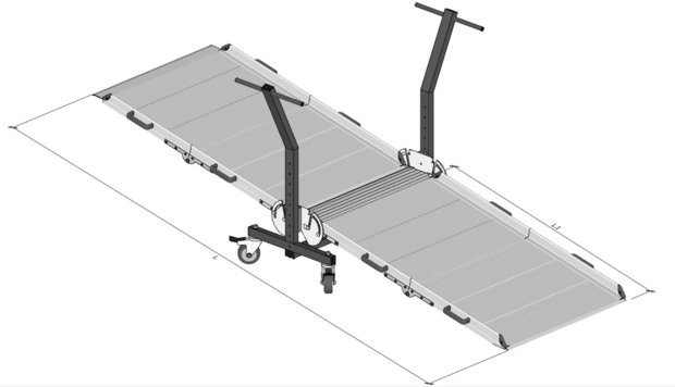 Mobiele hellingbaan met trolley, 320 cm